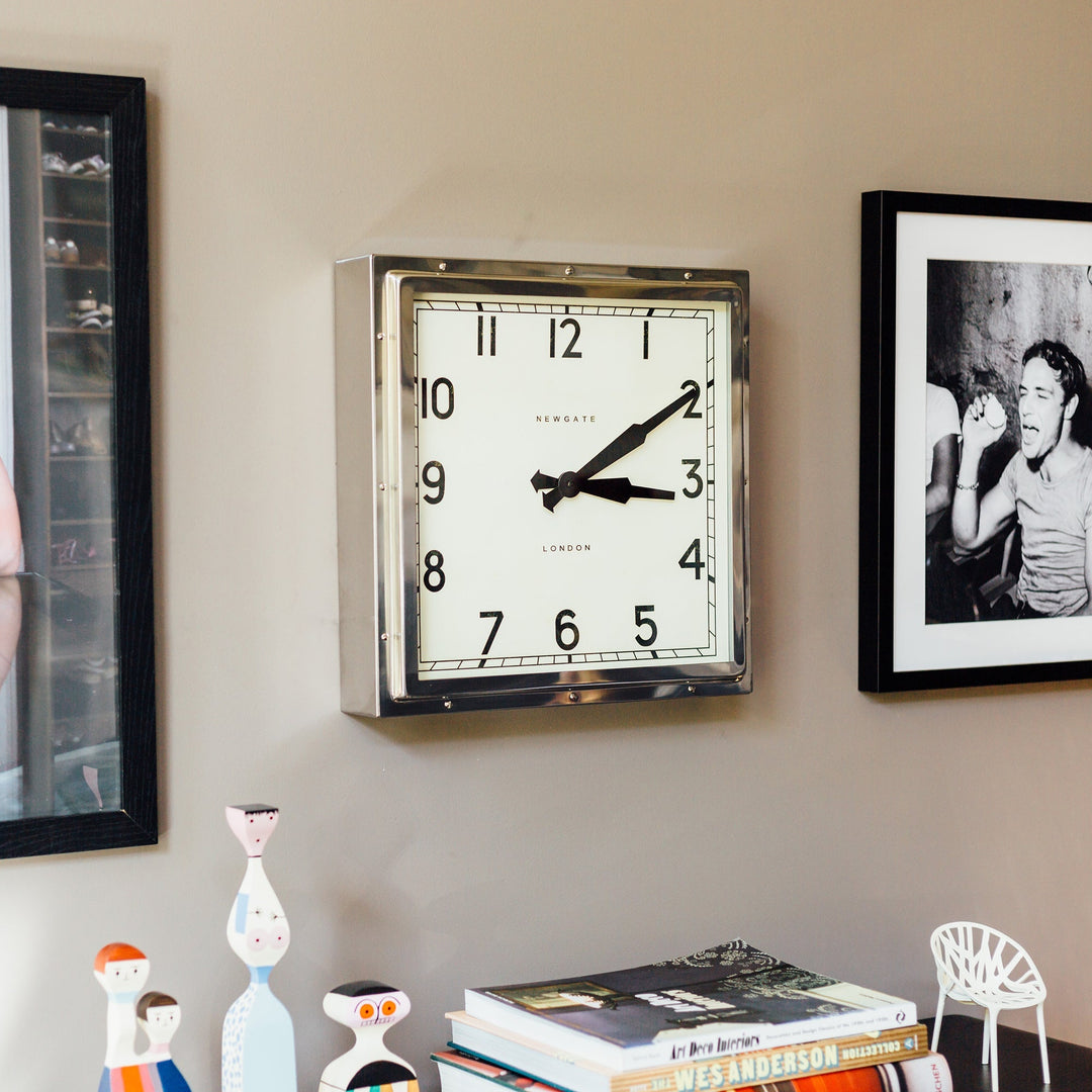 Newgate Quad Square Stainless Steel Wall Clock 40cm NGQUAD42CH 4