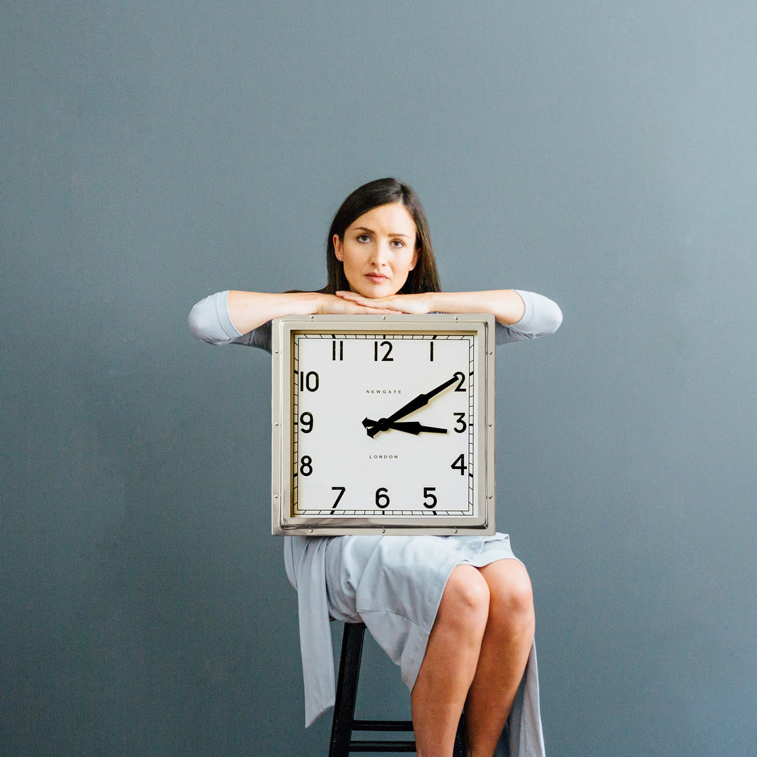 Newgate Quad Square Stainless Steel Wall Clock 40cm NGQUAD42CH 5