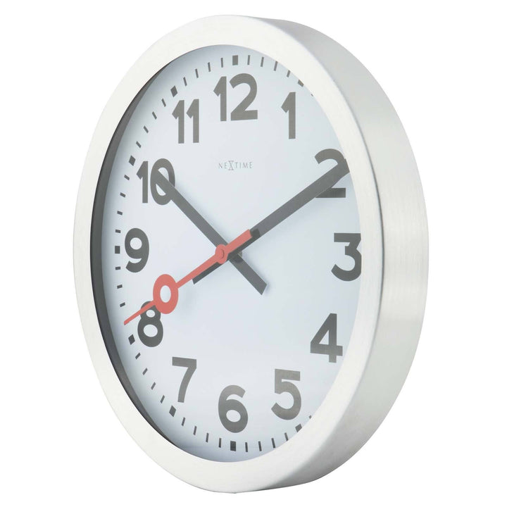 NeXtime Station Aluminium Wall Clock Arabic Angle1 35cm 573999AR
