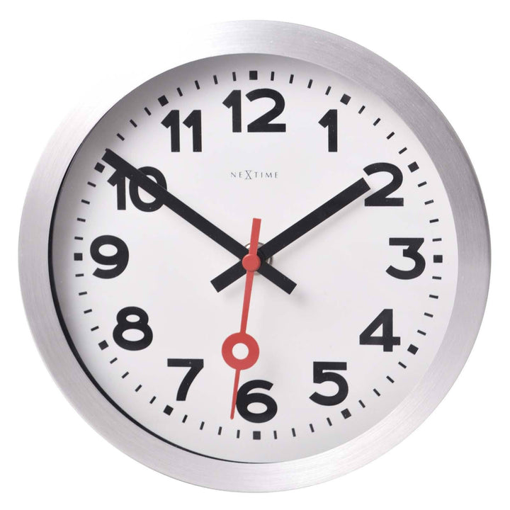 NeXtime Station Aluminium Wall Clock Arabic Front 35cm 573999AR