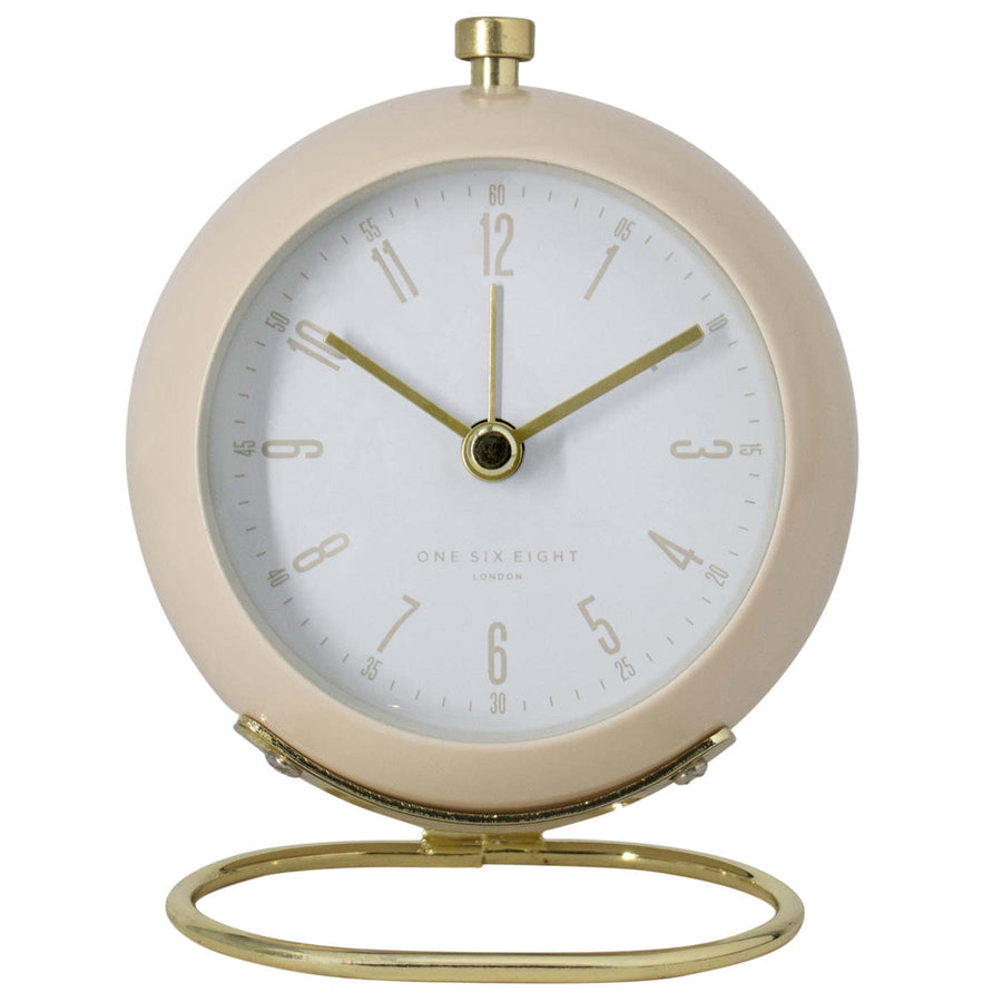 One Six Eight London Grace Vintage Metal Alarm Clock Blush 11cm 23149 1