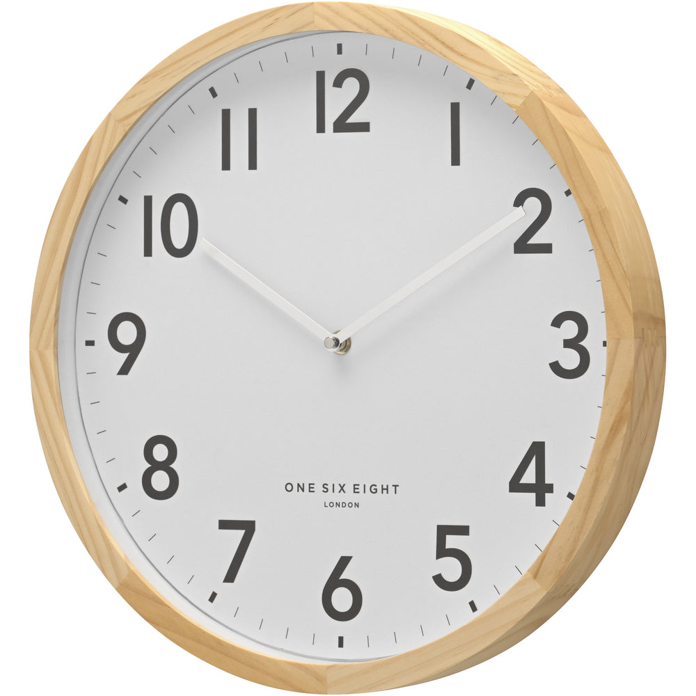 One Six Eight London Jack Solid Pine Wall Clock White 60cm 61044 2