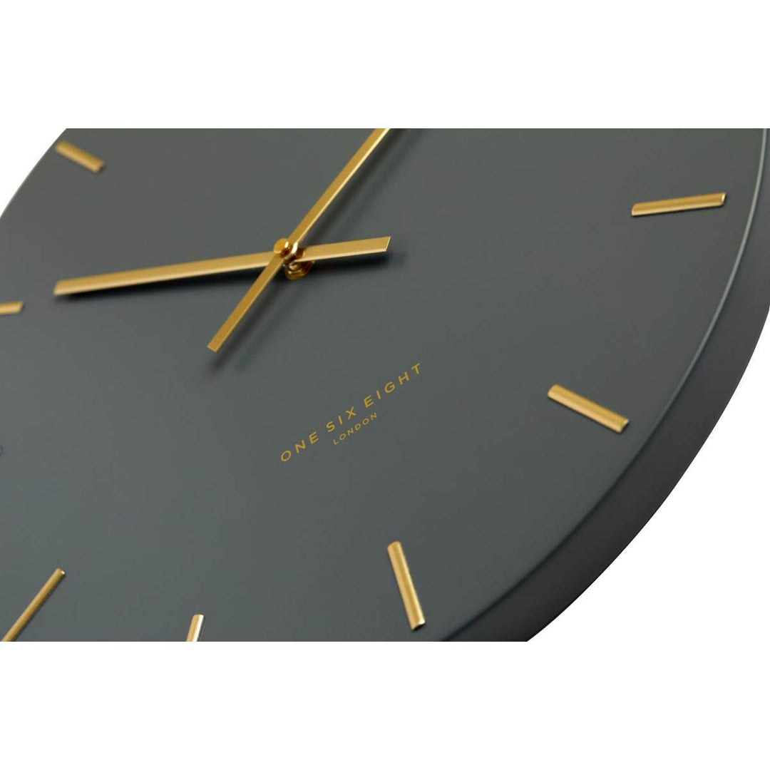 One Six Eight London Luca Wall Clock Charcoal Grey 60cm CK7013 Zoom