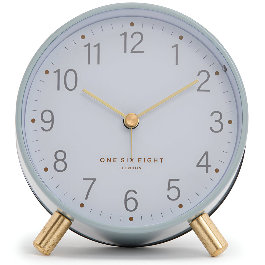 One Six Eight London Maisie Metal Alarm Clock Sage Green 11cm 23172 1