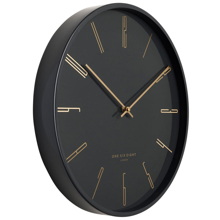 One Six Eight London Maya Metal Wall Clock Charcoal Grey 40cm 23043 2