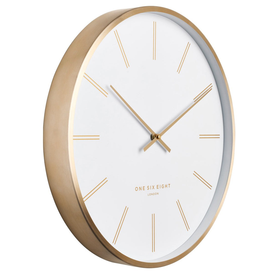 One Six Eight London Otto Metal Markers Wall Clock White 40cm 23050 2