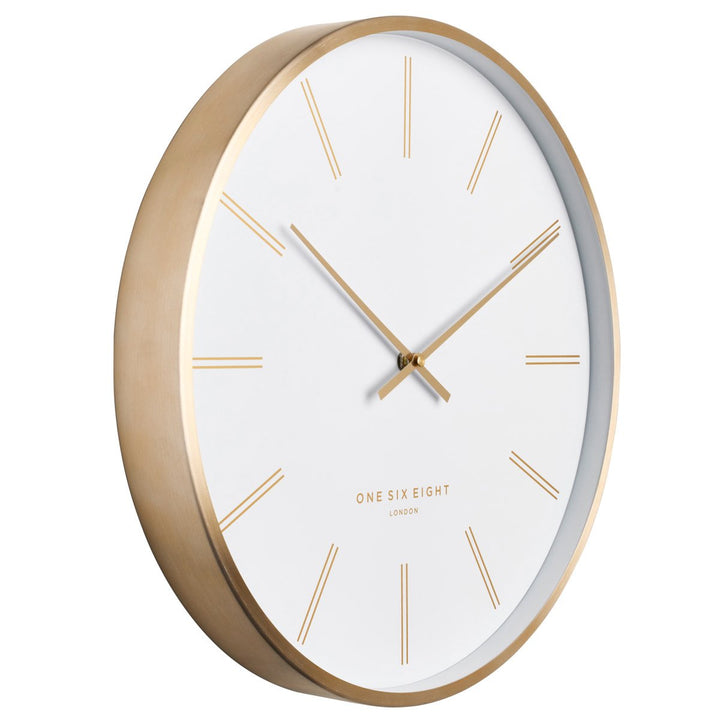 One Six Eight London Otto Metal Markers Wall Clock White 40cm 23050 2