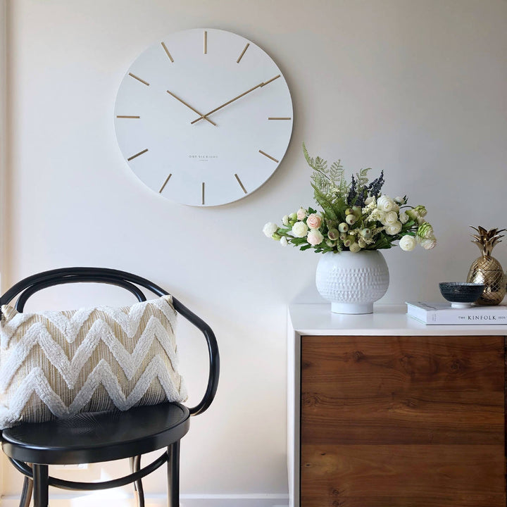 One Six Eight London Luca Wall Clock White 30cm 22149 Lifestyle