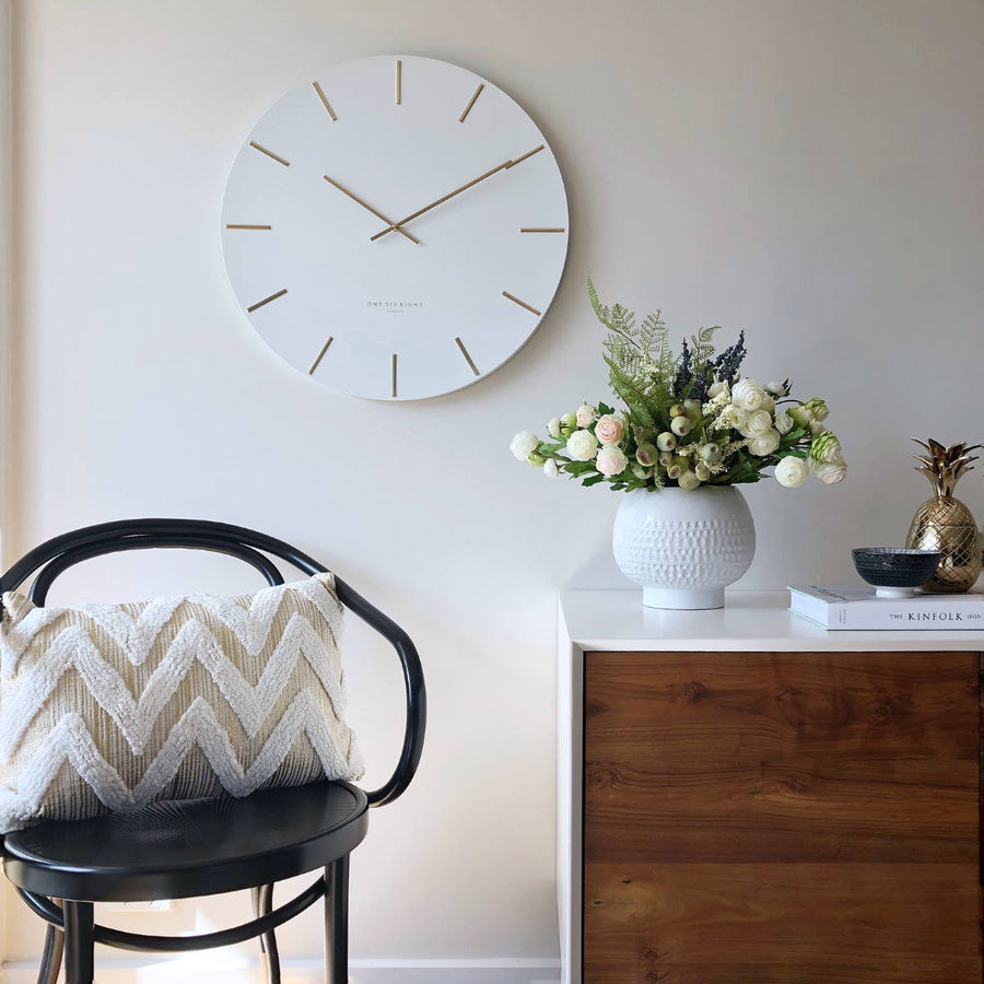 One Six Eight London Luca Wall Clock White 30cm 22149 Lifestyle
