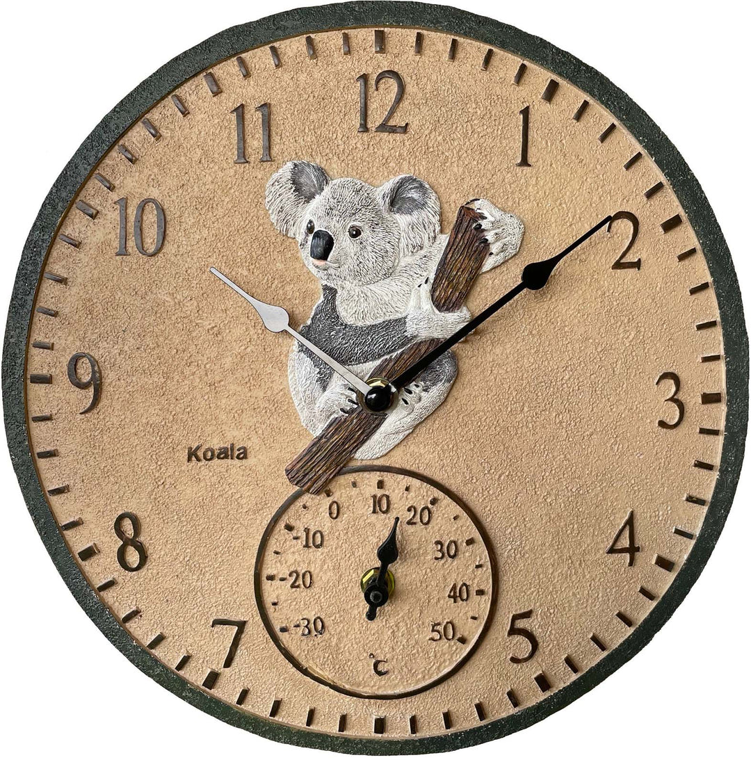 Outside Time Koala Waterproof Outdoor Temperature Wall Clock Beige 30cm OT KL01 1