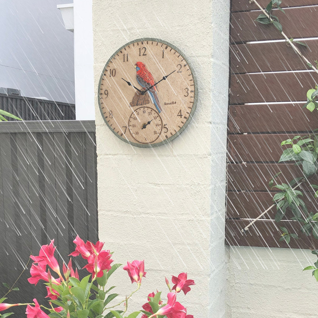 Outside Time Rosella Waterproof Outdoor Temperature Wall Clock Beige 30cm OT RO01 3
