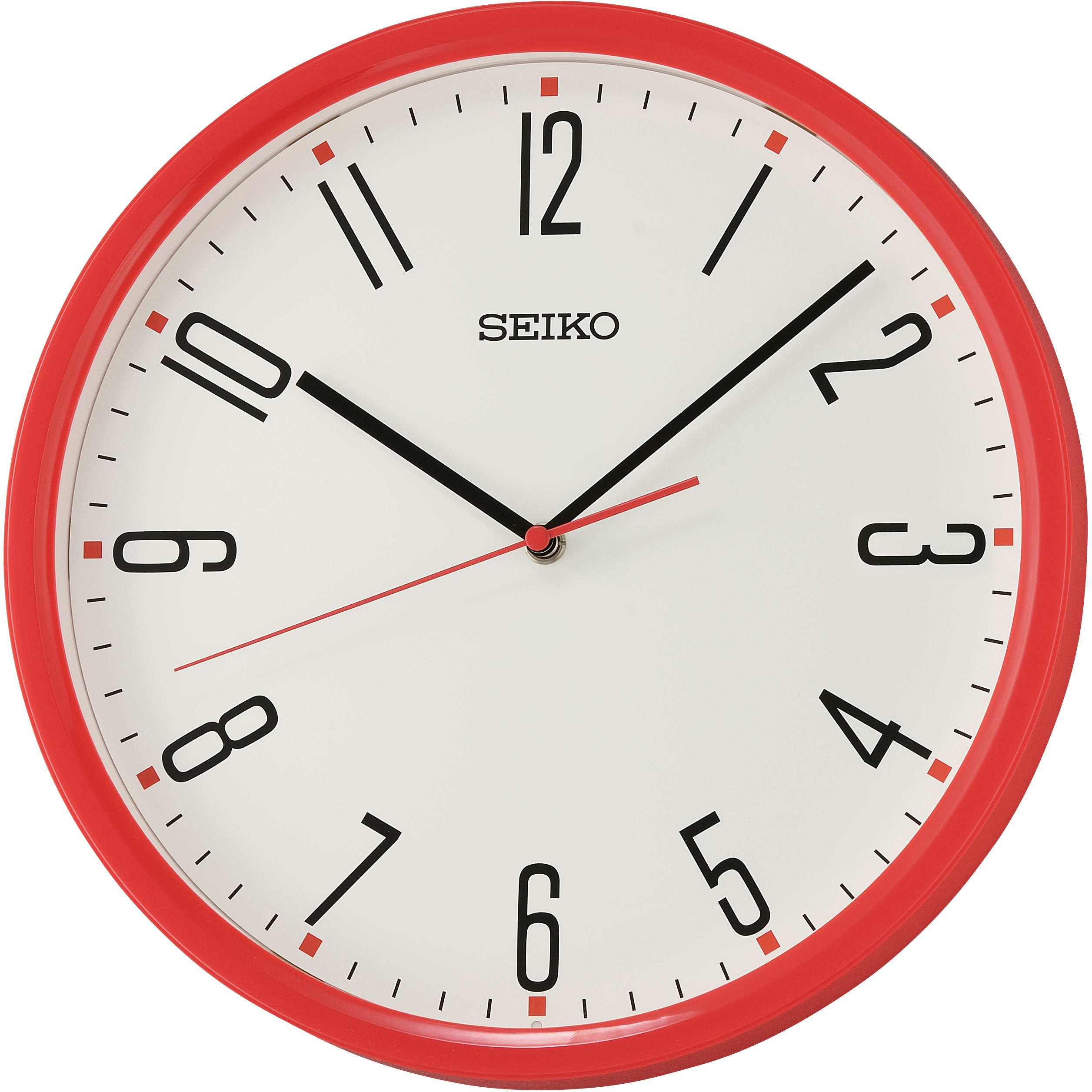 Buy Seiko Lance Wall Clock Red 31cm Online Oh Clocks