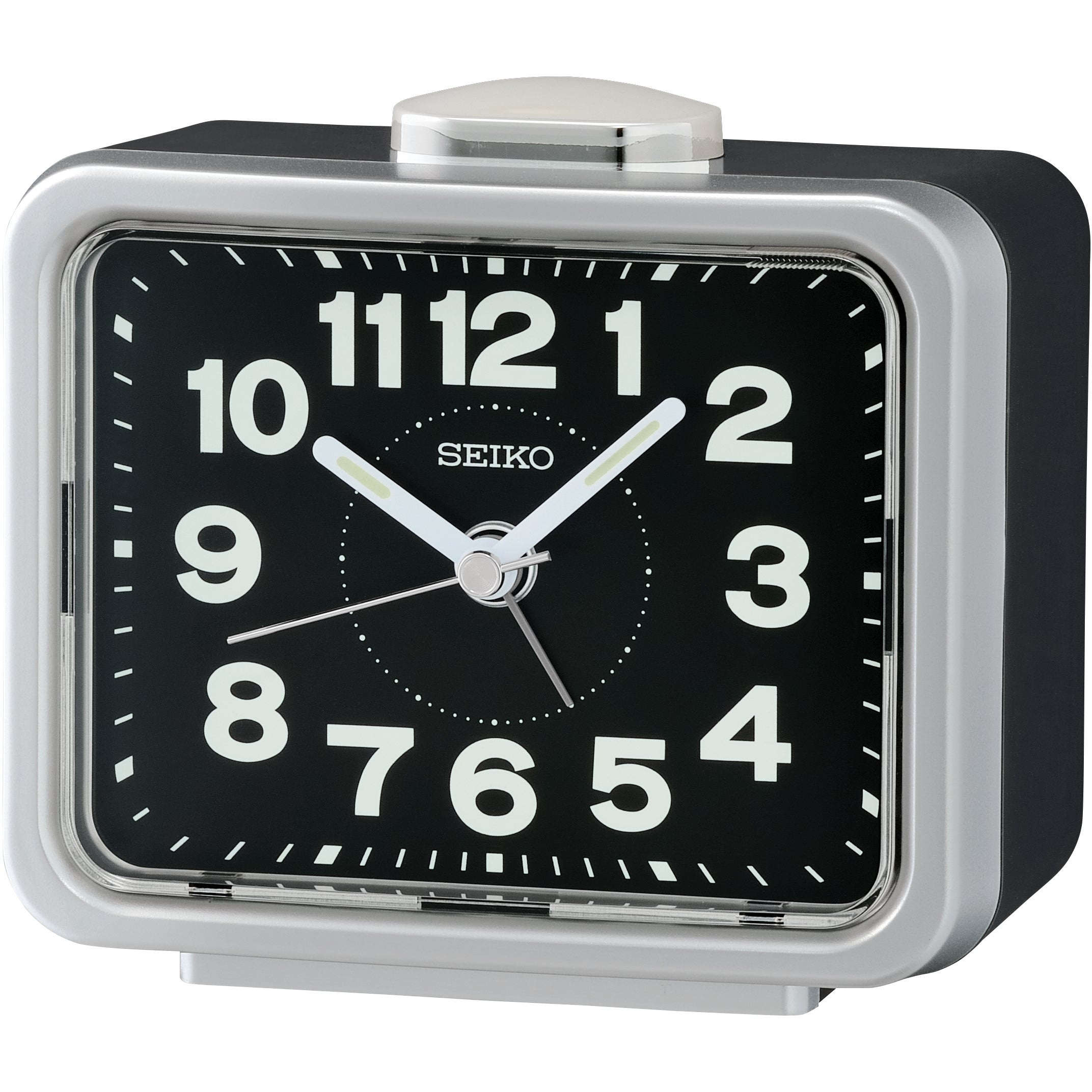 Buy Seiko Mayfair Retro Bedside Alarm Clock Silver 11cm Online – Oh Clocks