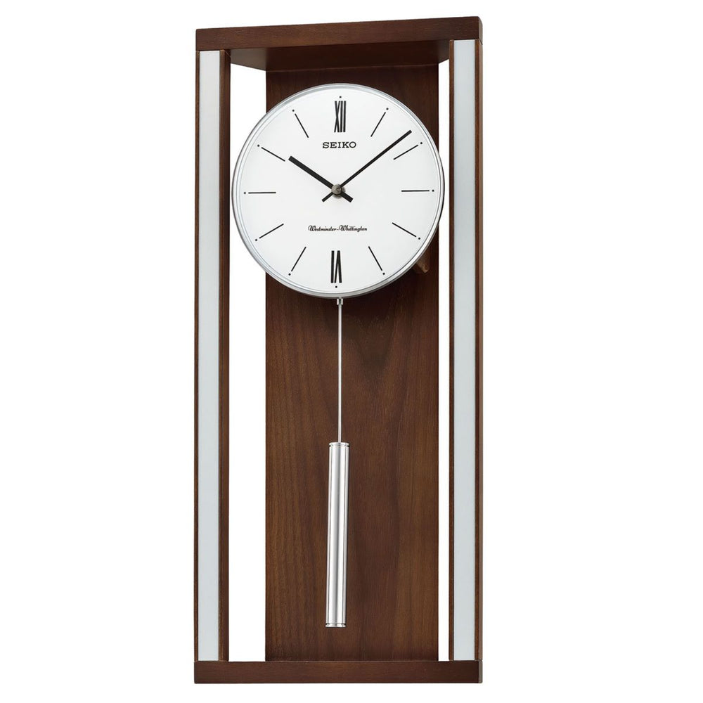 Seiko Rayden Wooden Pendulum Chiming Wall Clock 65cm QXH068-B 1