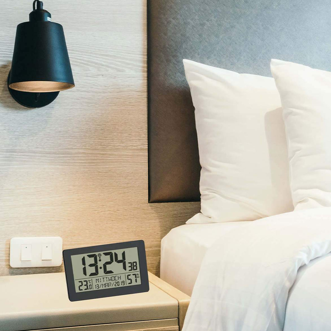 TFA Germany Malik Digital Calendar Temp Humidity Wall or Desk Clock 21cm 60.2557.01 3