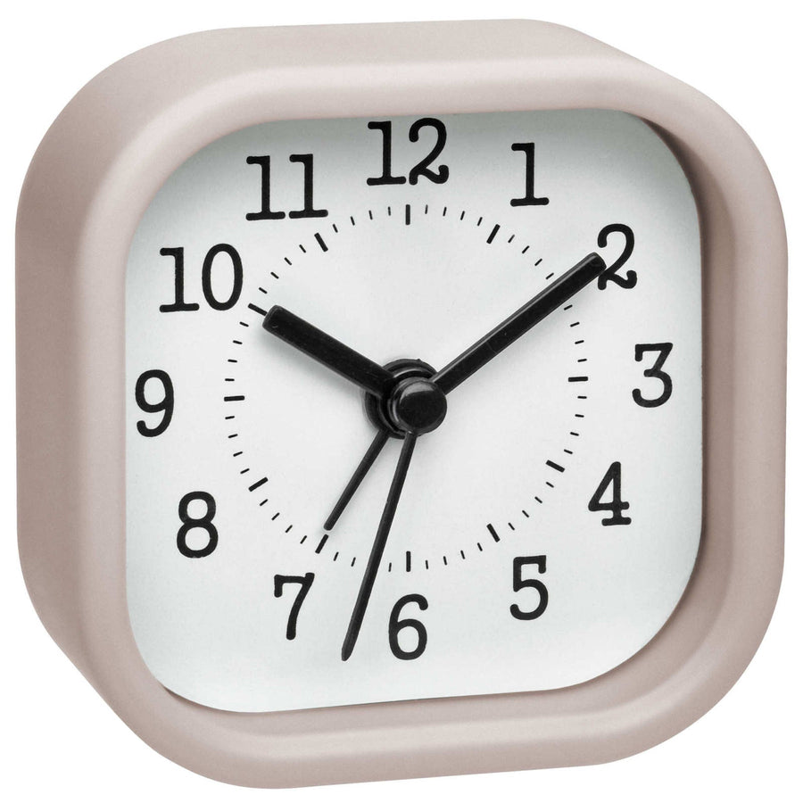 TFA Germany Sally Small Square Travel Alarm Clock Pastel Pink 6cm 60.1035.16 1
