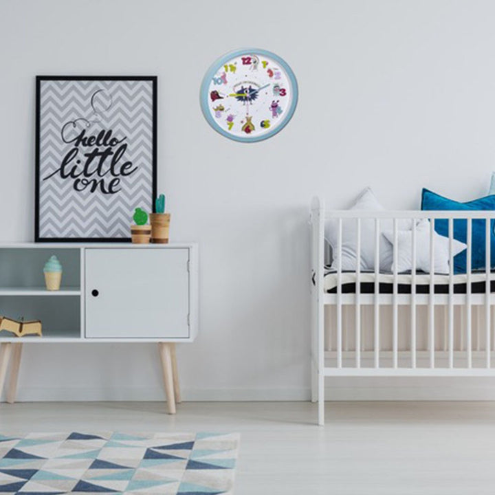 TFA Germany Wally Childrens Little Monsters Wall Clock Turquoise 31cm 60.3051.20 3