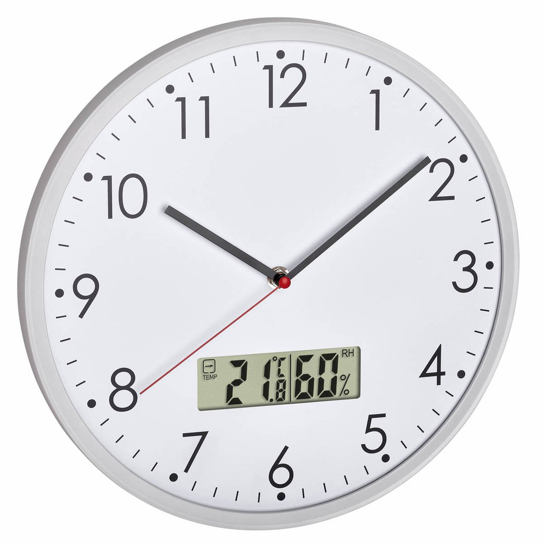 TFA Germany Wez Analogue with Digital Temperature and Humidity Wall Clock 31cm 60.3048.02 1