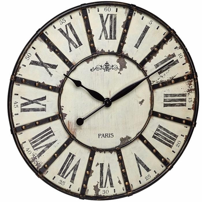 TFA Vintage Roman Numeral Metal Wall CLock 60cm 60.3039.02