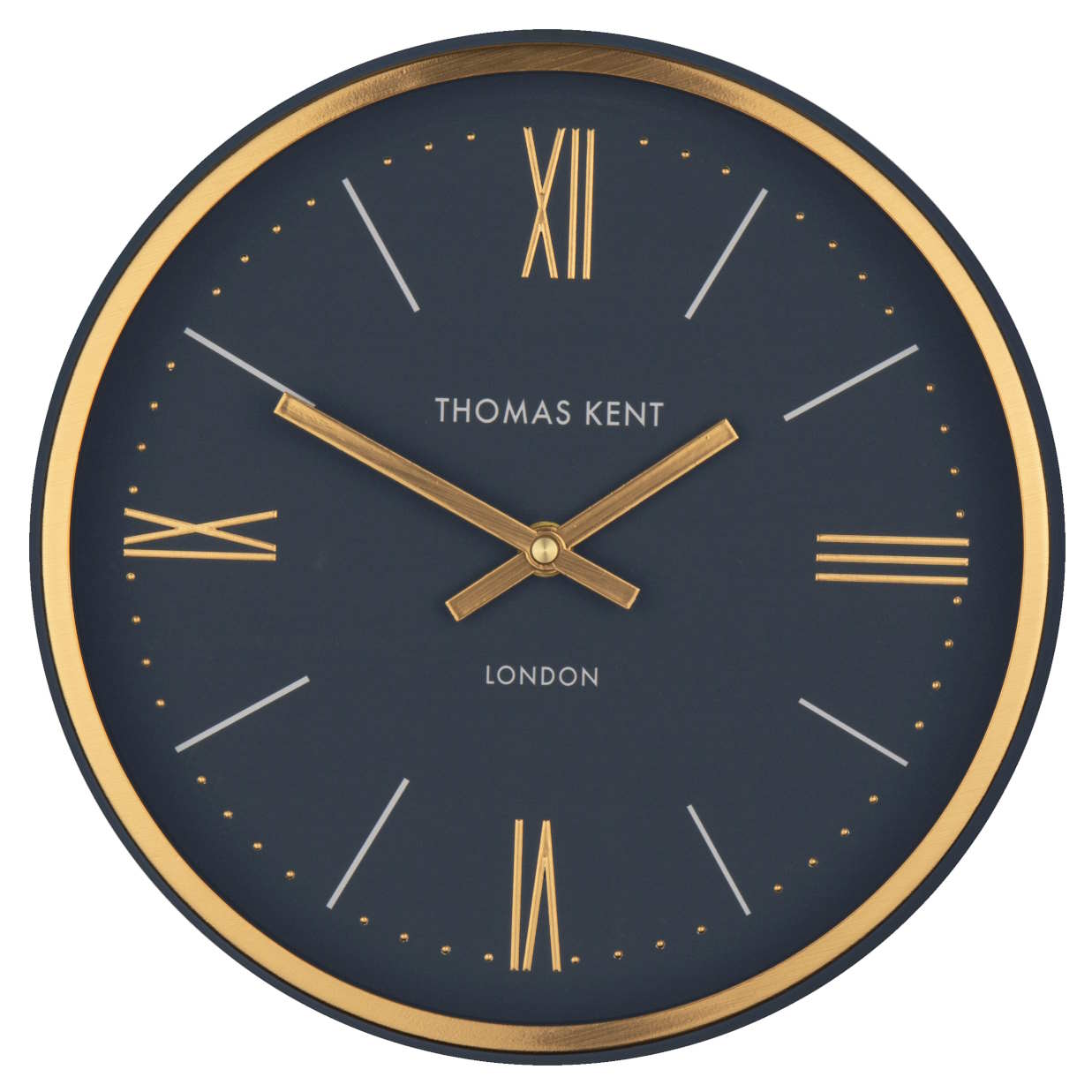 Buy Thomas Kent Hampton Metal Wall Clock Navy 25cm Online Oh Clocks