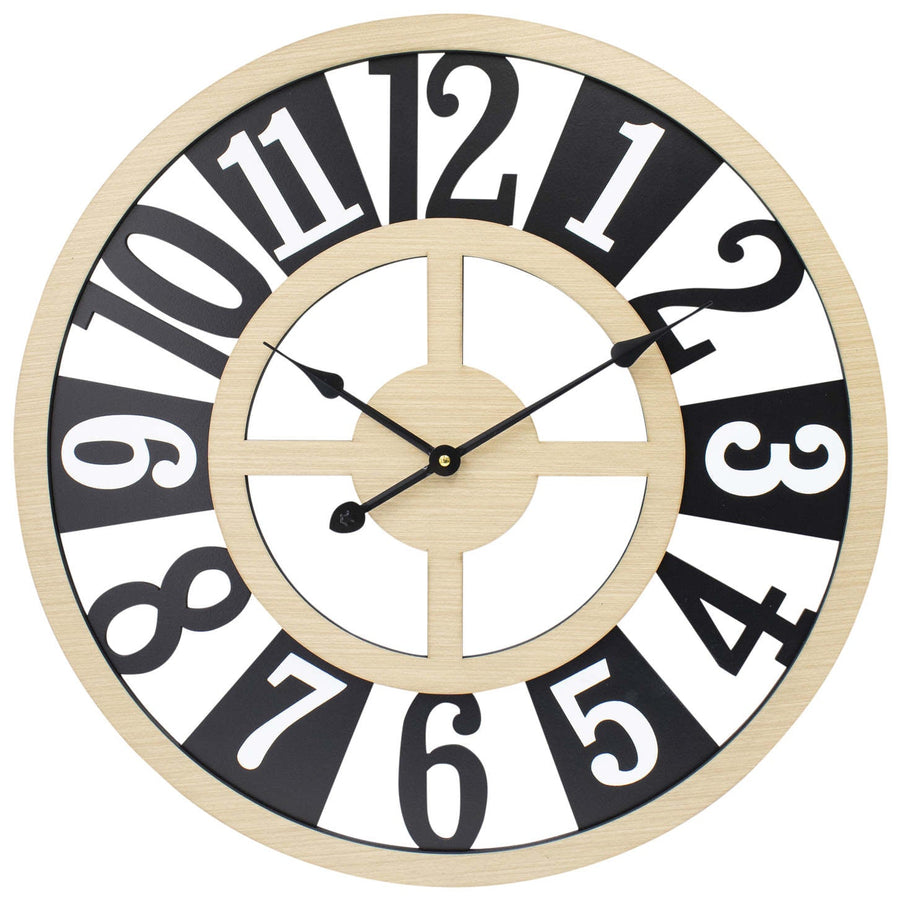 Toki James Funky Black and White Numbers Wall Clock Cream 60cm 23130 1