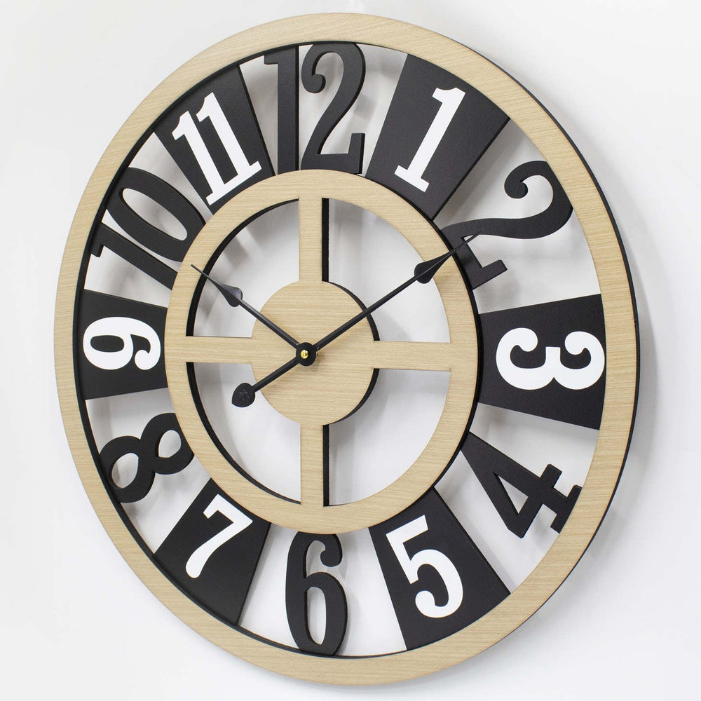 Toki James Funky Black and White Numbers Wall Clock Cream 60cm 23130 2