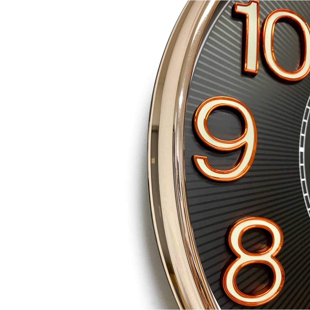 Victory Leopold Luminous and 3D Numbers Wall Clock Black 38cm CCJ-3013B 5