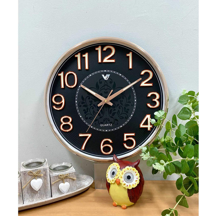 Victory Leopold Luminous and 3D Numbers Wall Clock Black 38cm CCJ-3013B 7