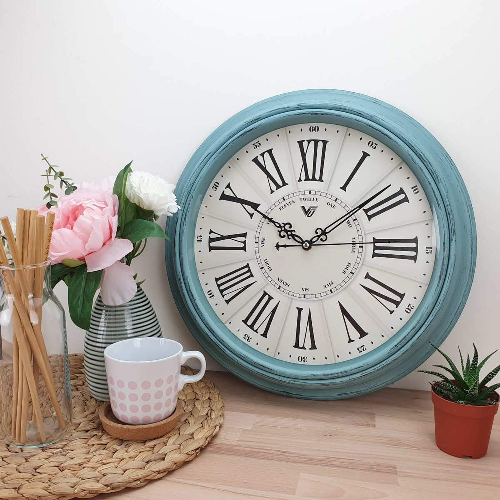 Victory Paisley Vintage Roman Wall Clock Blue 40cm CWH 6195Blue 2