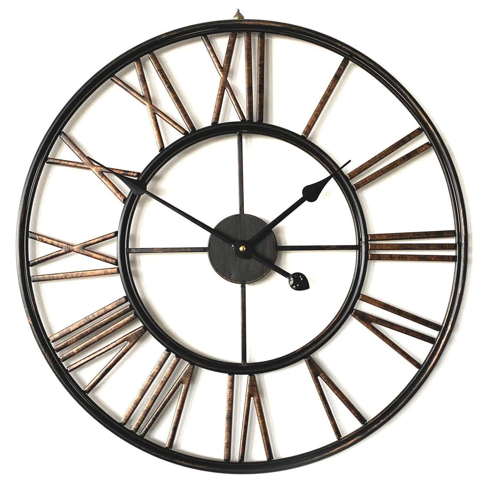 Buy Trafalgar Wrought Iron Metal Rustic Copper Wall Clock 60cm Oh Clocks