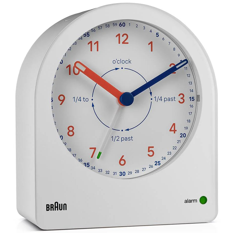 Braun Analogue Time Teacher Alarm Clock White 13cm BC22TW 1