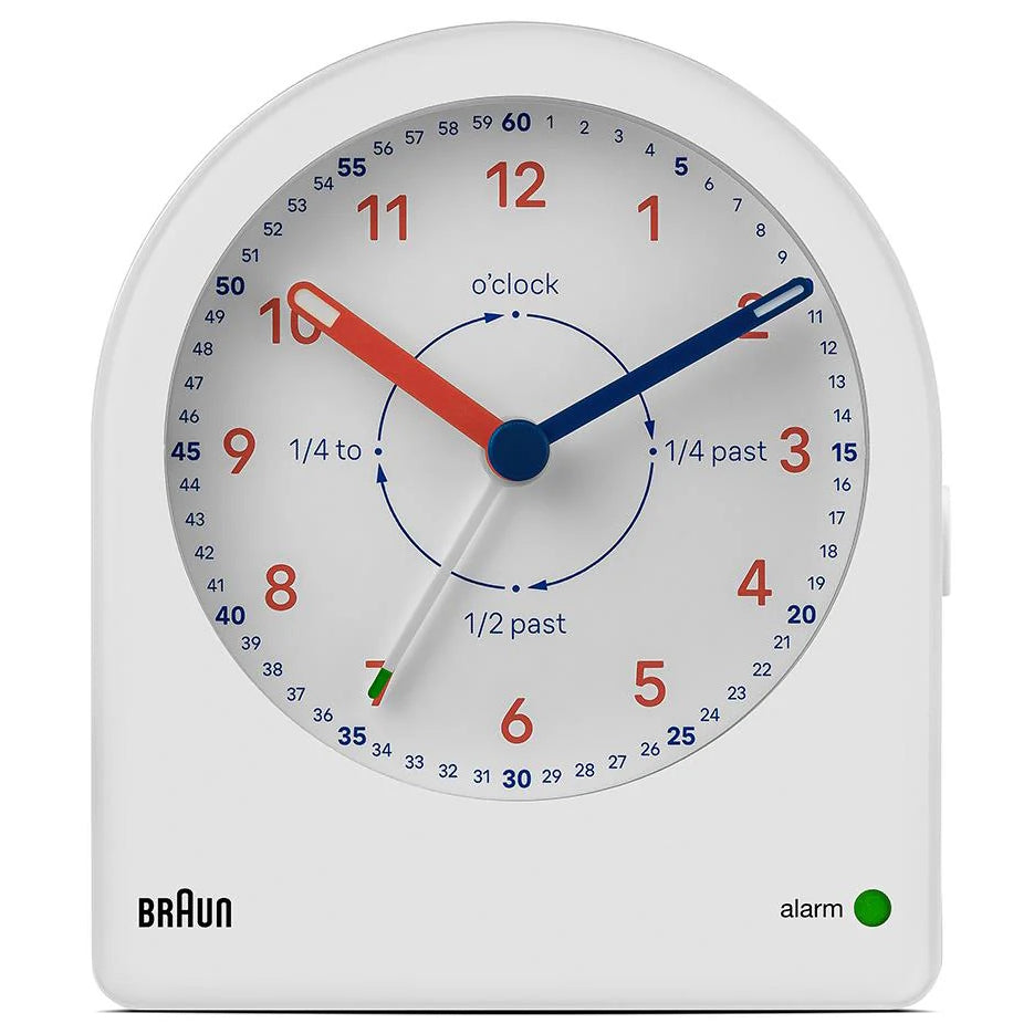 Braun Analogue Time Teacher Alarm Clock White 13cm BC22TW 2