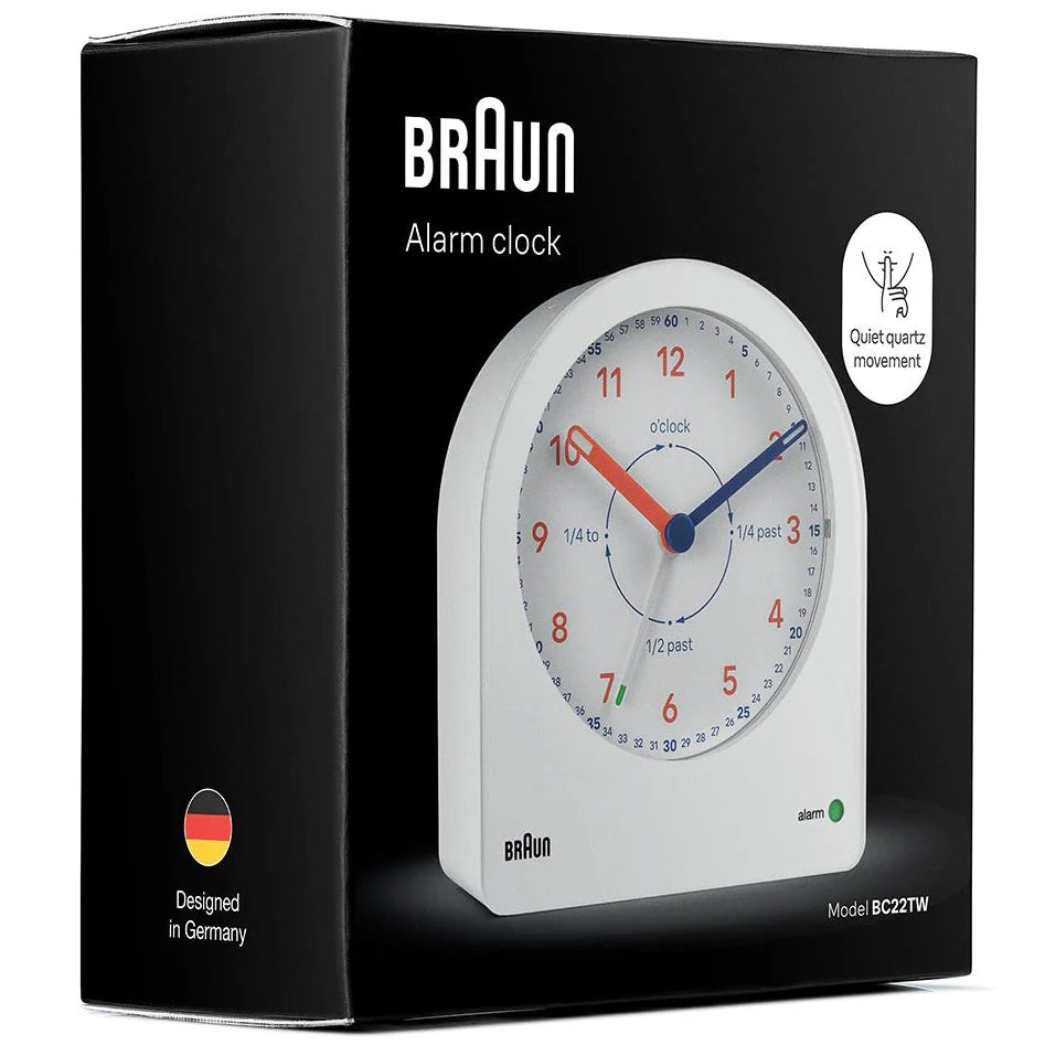 Buy Braun Analogue Time Teacher Alarm Clock White 13cm Online – Oh