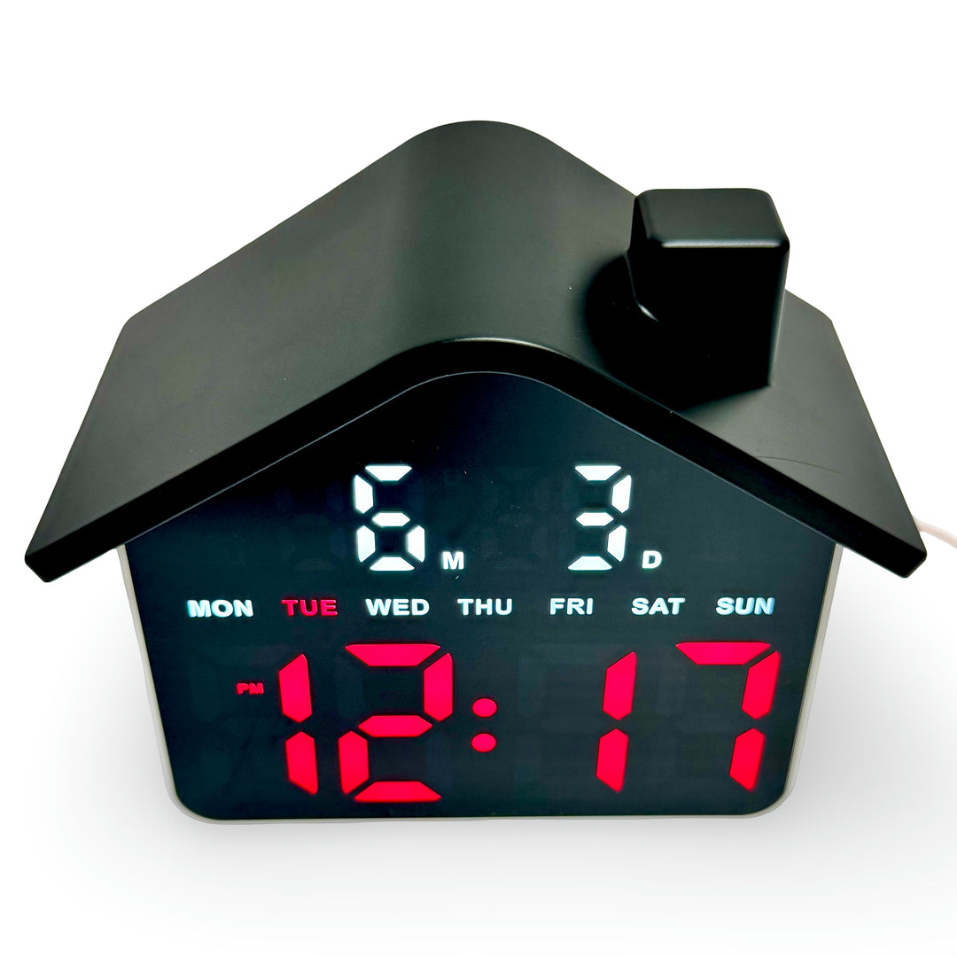 Checkmate Aviary USB Powered House Digital Day Date Desk Clock Red 14cm TGH-8063RD 4
