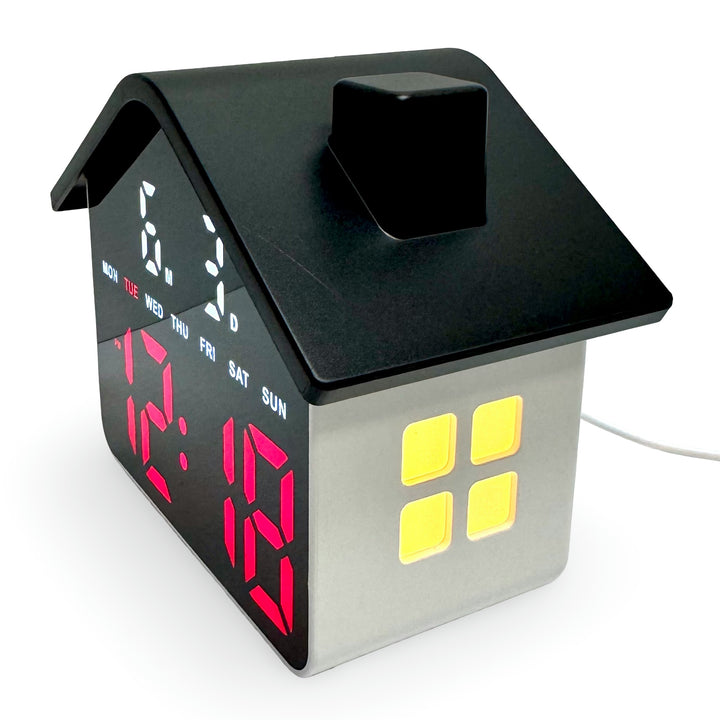 Checkmate Aviary USB Powered House Digital Day Date Desk Clock Red 14cm TGH-8063RD 5