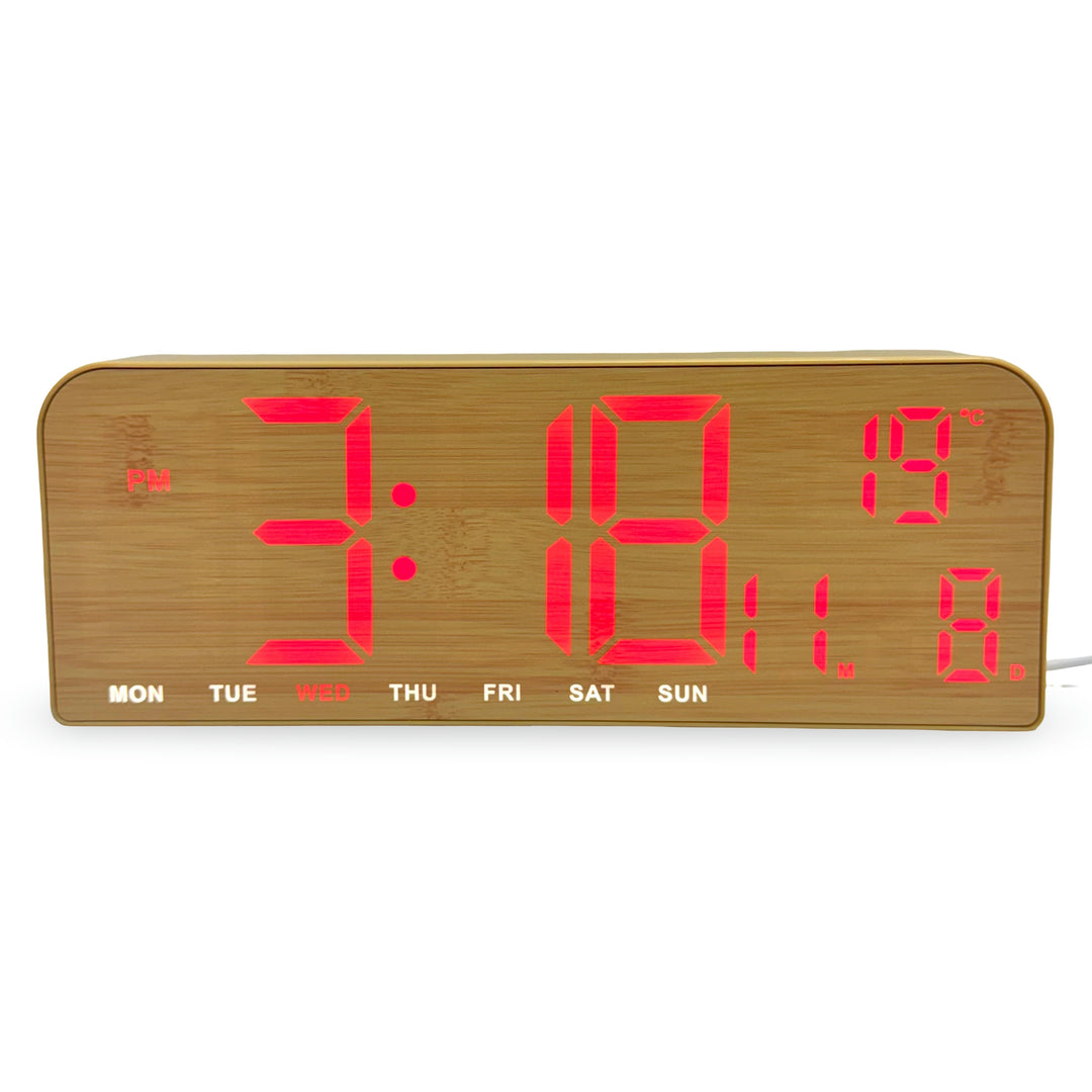 Checkmate Cedric USB Powered Digital Day Date Wall Desk Clock Red 24cm TGH-7070RD 1