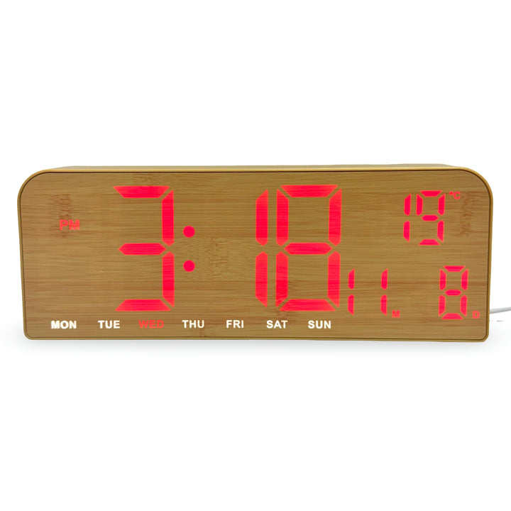 Checkmate Cedric USB Powered Digital Day Date Wall Desk Clock Red 24cm TGH-7070RD 1