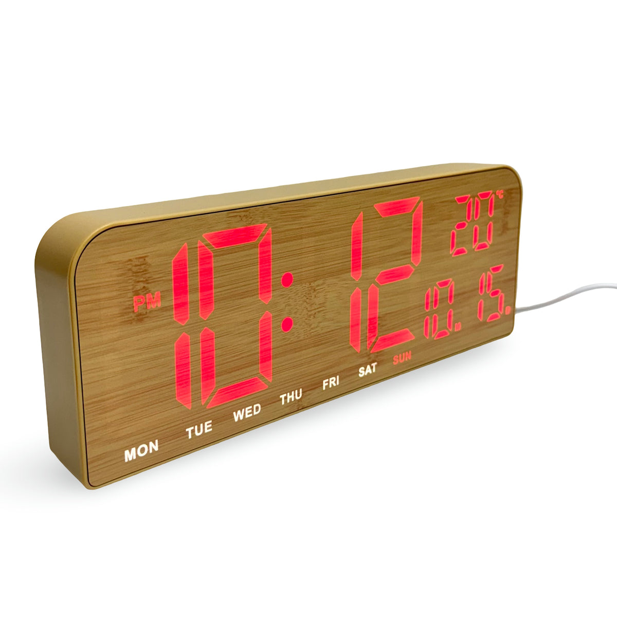 Checkmate Cedric USB Powered Digital Day Date Wall Desk Clock Red 24cm TGH-7070RD 2