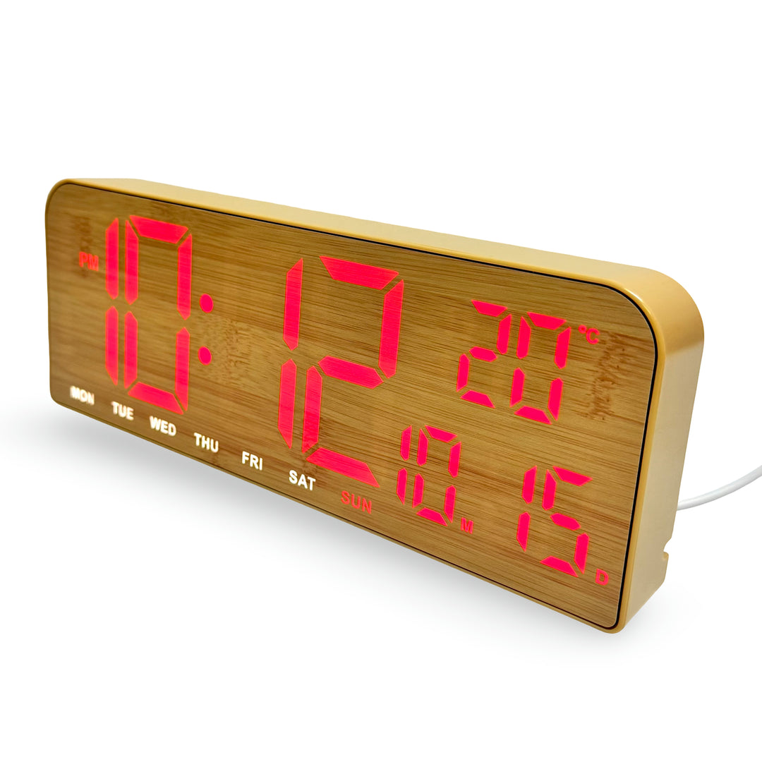 Checkmate Cedric USB Powered Digital Day Date Wall Desk Clock Red 24cm TGH-7070RD 3