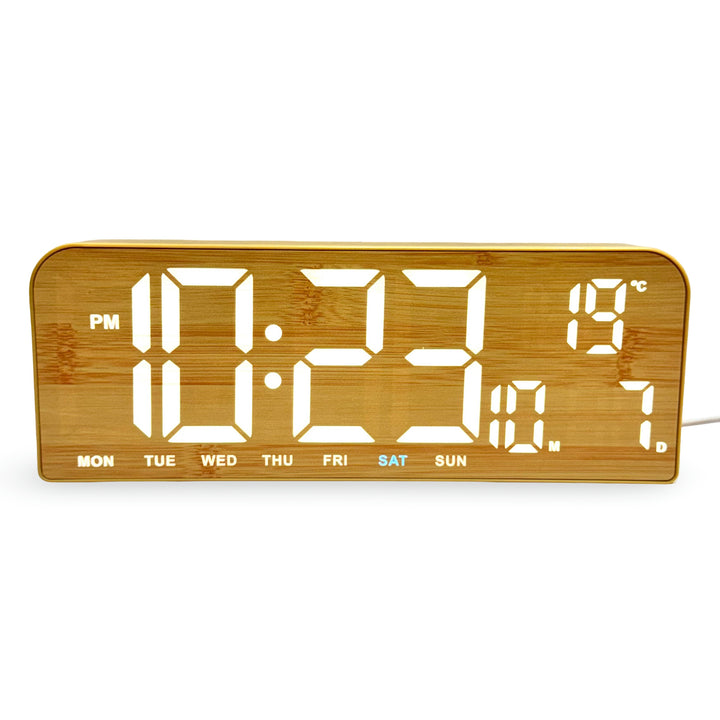 Checkmate Cedric USB Powered Digital Day Date Wall Desk Clock White 24cm TGH-7070WT 1