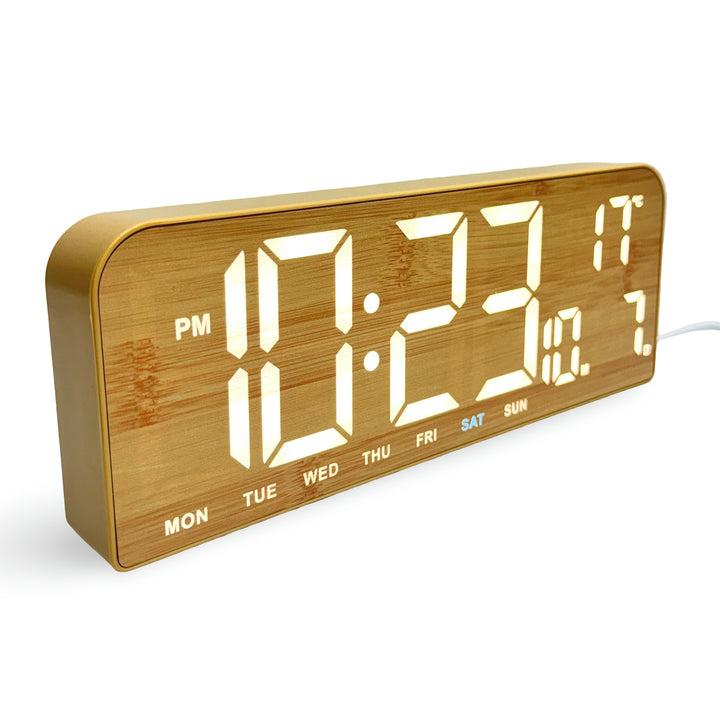 Checkmate Cedric USB Powered Digital Day Date Wall Desk Clock White 24cm TGH-7070WT 2