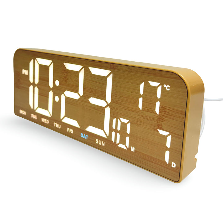 Checkmate Cedric USB Powered Digital Day Date Wall Desk Clock White 24cm TGH-7070WT 3