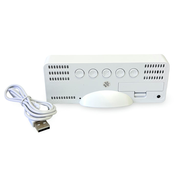 Checkmate Clive USB Powered Woodgrain Digital LED Alarm Clock White 15cm VGW-5821WT 4