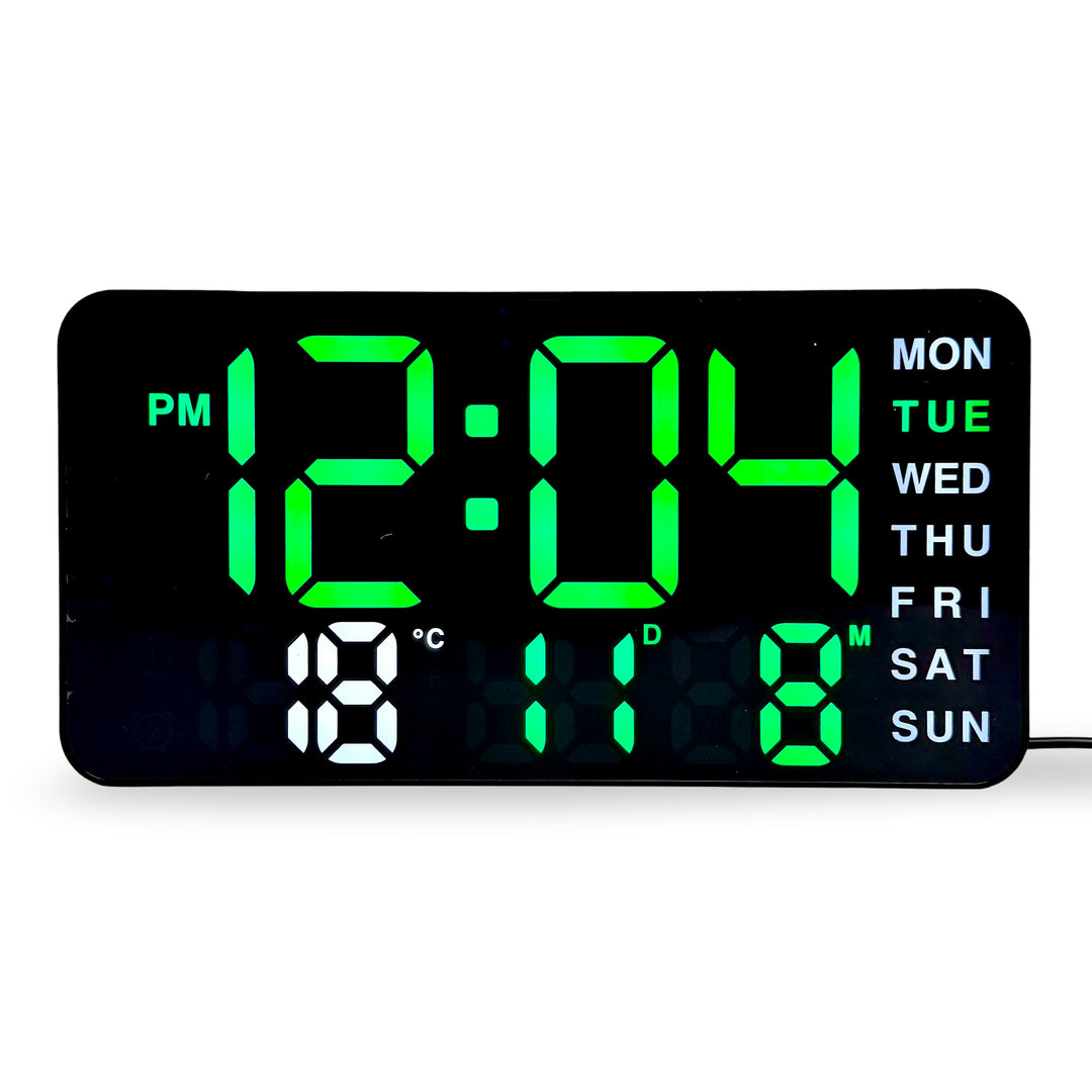 Checkmate Metro USB Powered Digital Day Date Wall Desk Clock Green 22cm VGW-3835GN 1