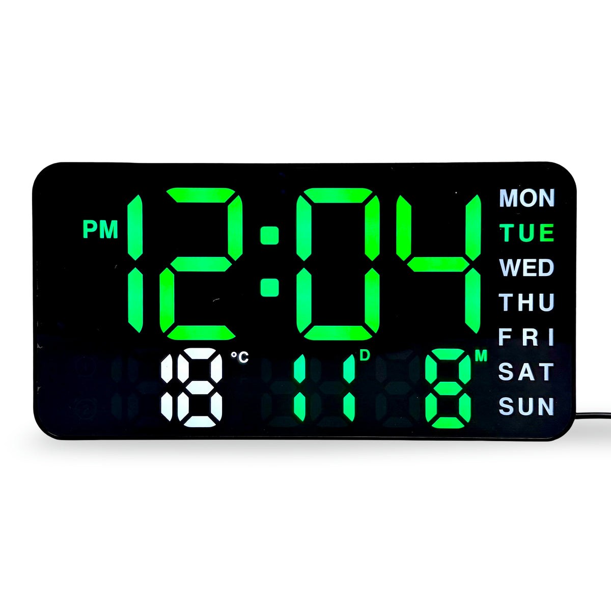 Checkmate Metro USB Powered Digital Day Date Wall Desk Clock Green 22cm VGW-3835GN 1