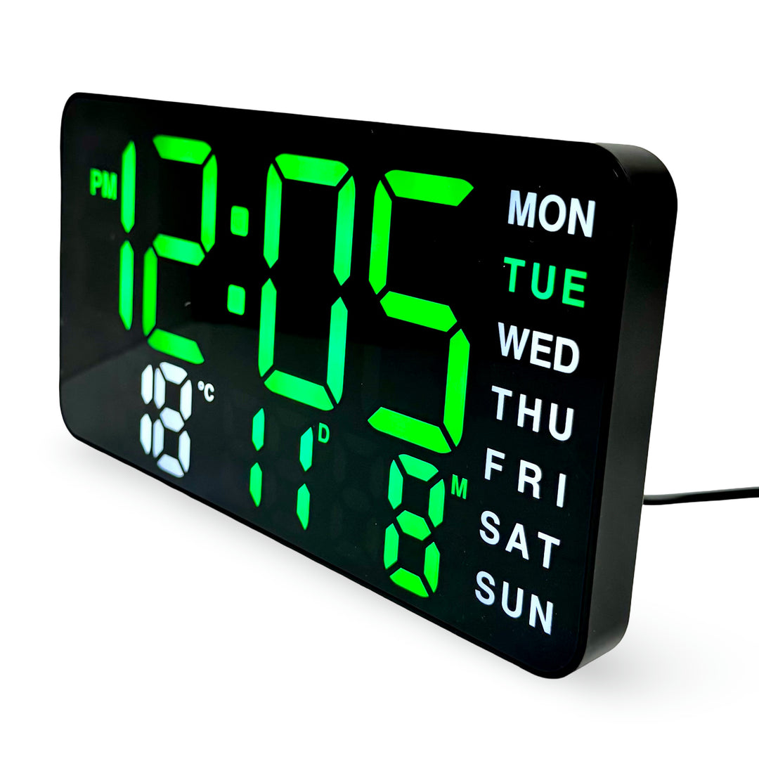 Checkmate Metro USB Powered Digital Day Date Wall Desk Clock Green 22cm VGW-3835GN 2