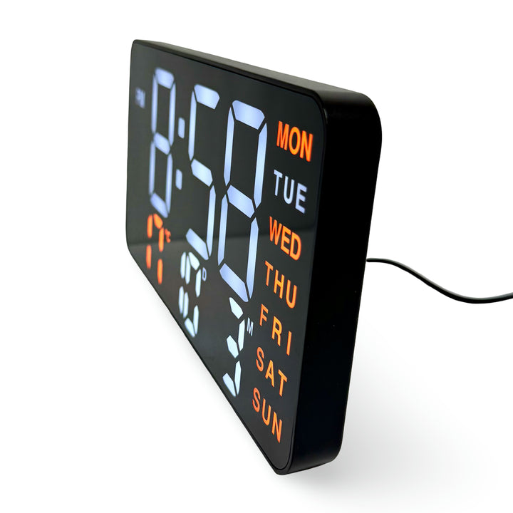 Checkmate Metro USB Powered Digital Day Date Wall Desk Clock Orange 22cm VGW-3835OR 3