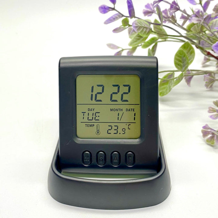 Checkmate Miles Multifunction Travel Alarm Clock Black 11cm VGW-615-BLA 1