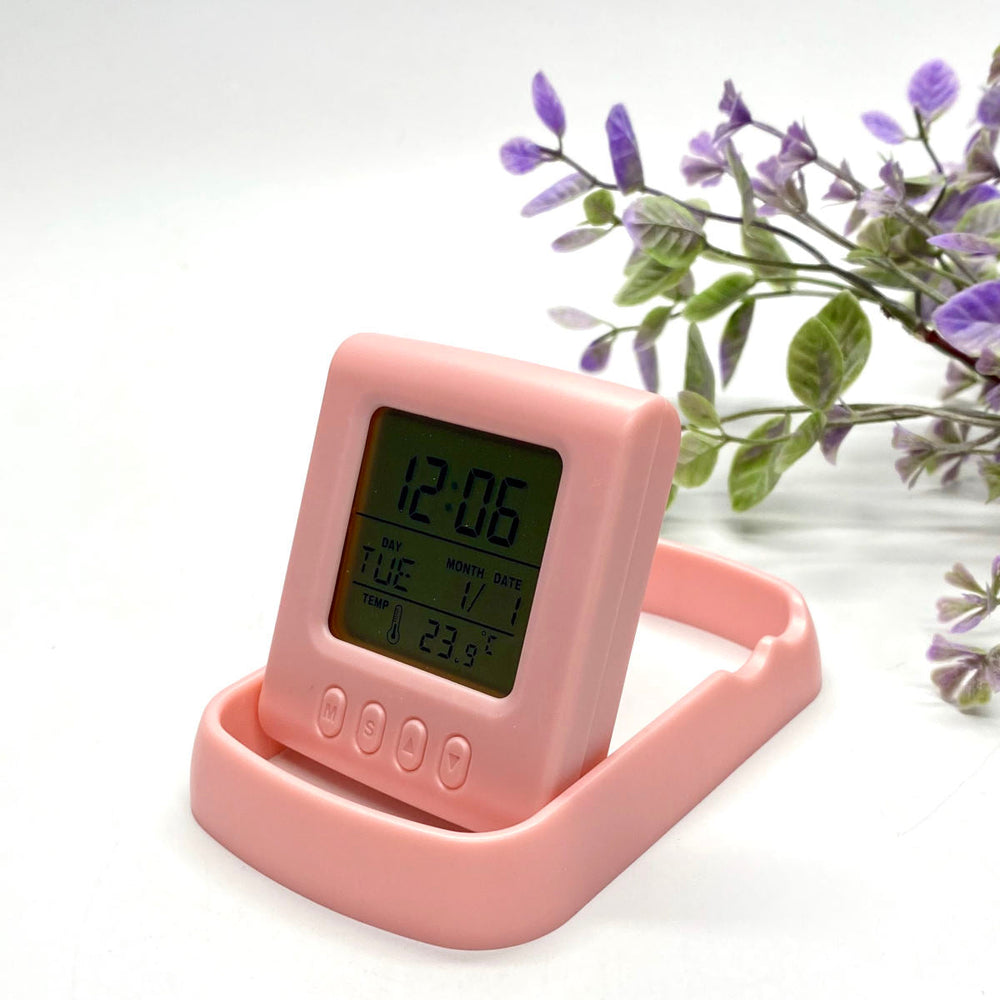 Checkmate Miles Multifunction Travel Alarm Clock Pink 11cm VGW-615-PIN 2