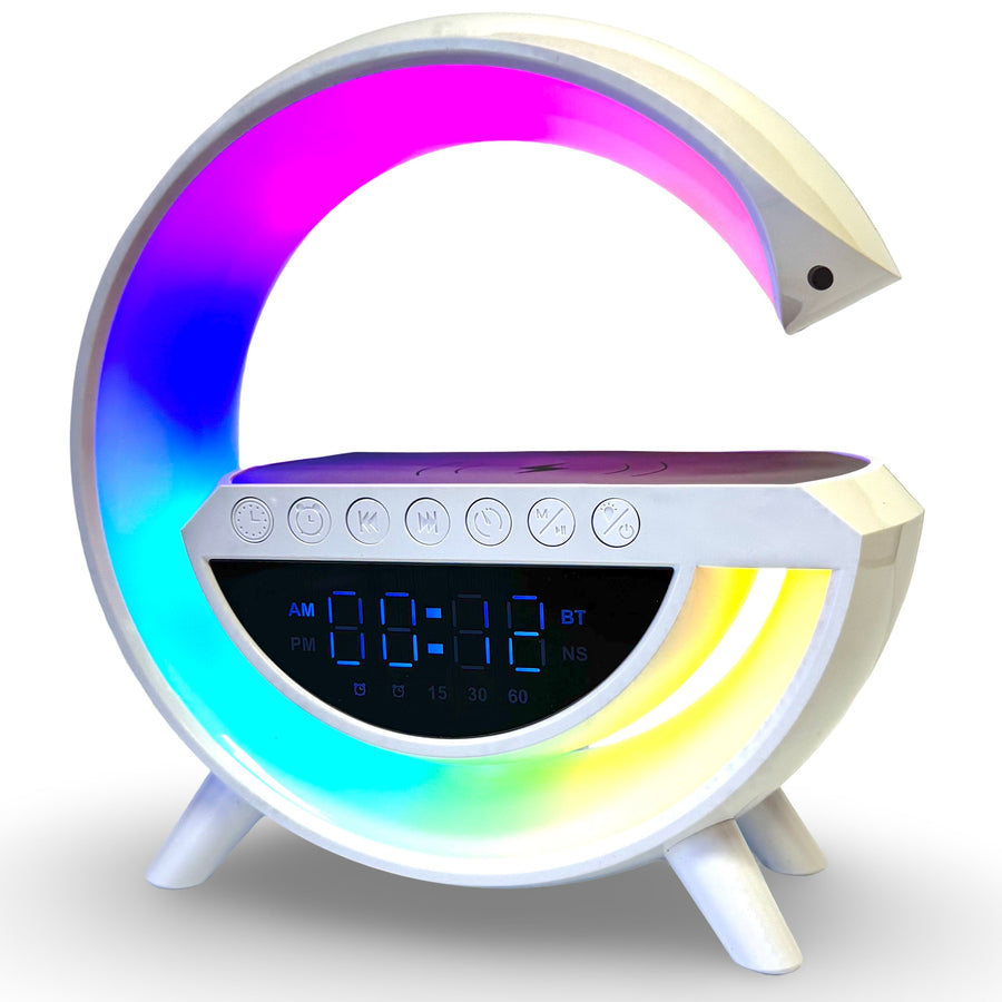 Checkmate Neo LED Bluetooth Speaker Wireless Charging FM Radio Alarm Clock 23cm VGW-667 1